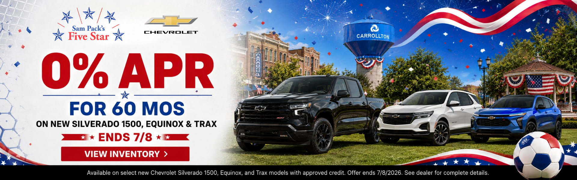 Sam Pack's Five Star Chevrolet July Incentives