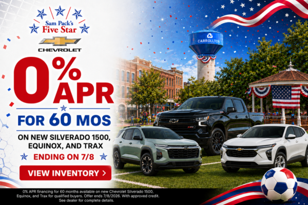 Sam Pack's Five Star Chevrolet July Incentives