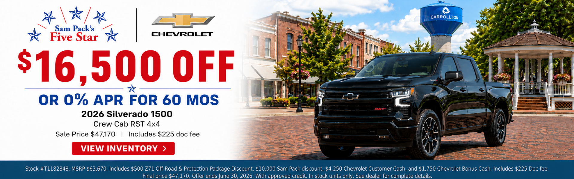 Sam Pack's Five Star Chevrolet June Incentive