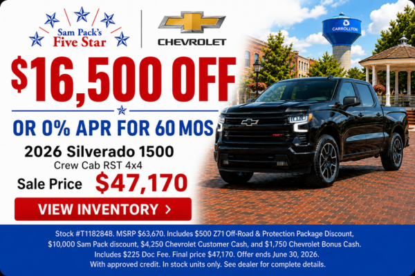 Sam Pack's Five Star Chevrolet June Incentive