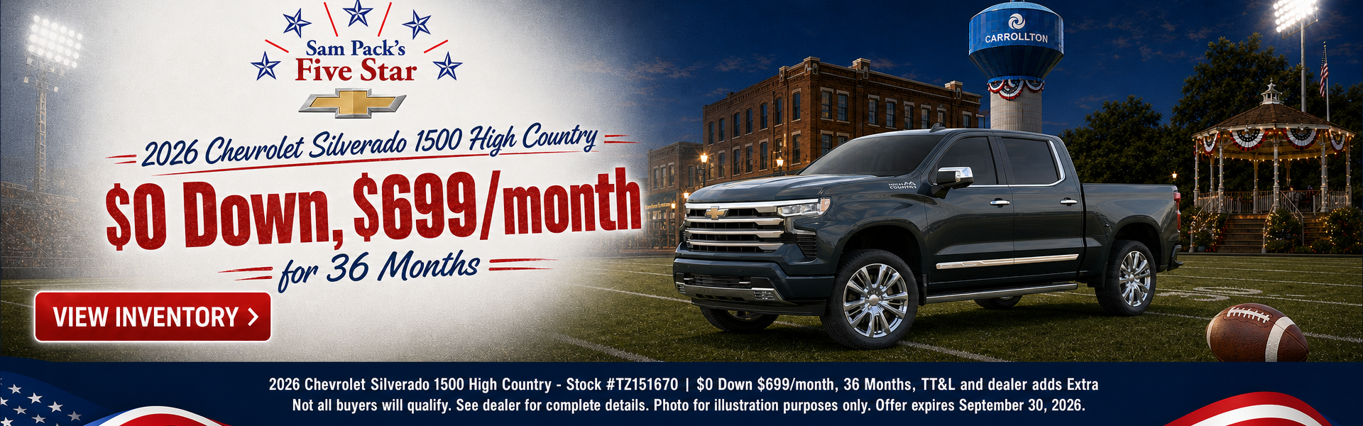 Sam Pack's Five Star Chevrolet September Incentive