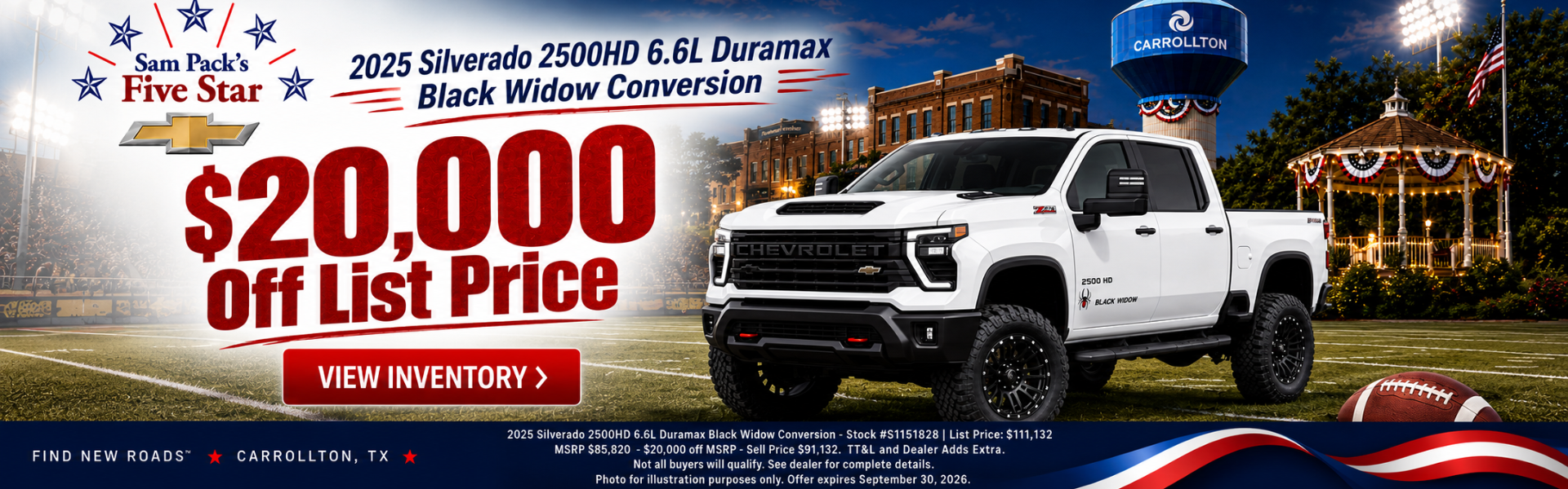 Sam Pack's Five Star Chevrolet September Incentive