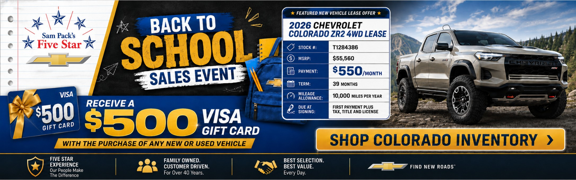 Sam Pack's Five Star Chevrolet August Incentives
