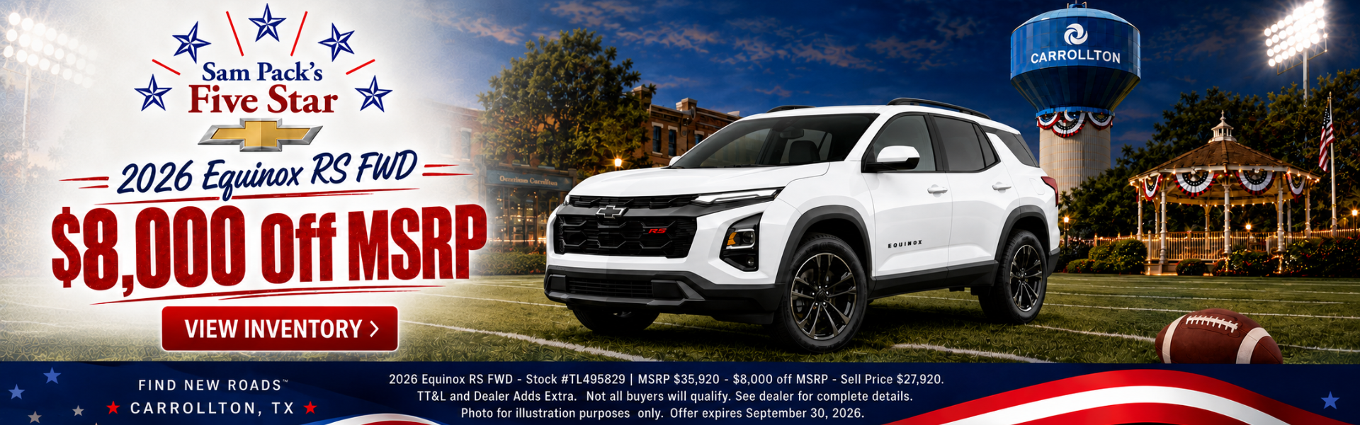 Sam Pack's Five Star Chevrolet September Incentive