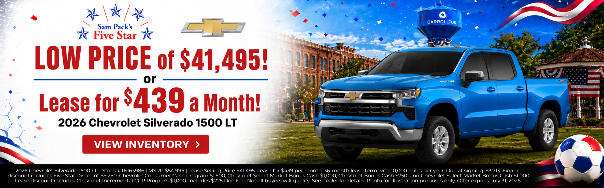 Sam Pack’s Five Star Chevrolet July Incentives?