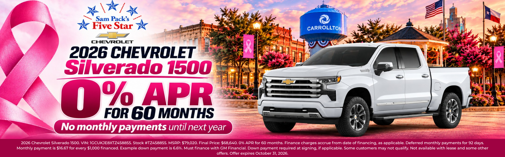 Sam Pack's Five Star Chevrolet October 2026 Incentive