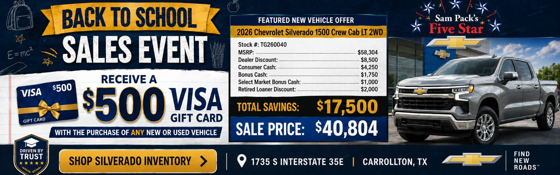 Sam Pack's Five Star Chevrolet August Incentives