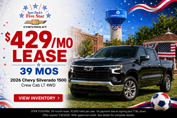 Sam Pack's Five Star Chevrolet July Incentives