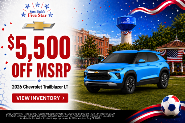 Sam Pack’s Five Star Chevrolet July Incentives?