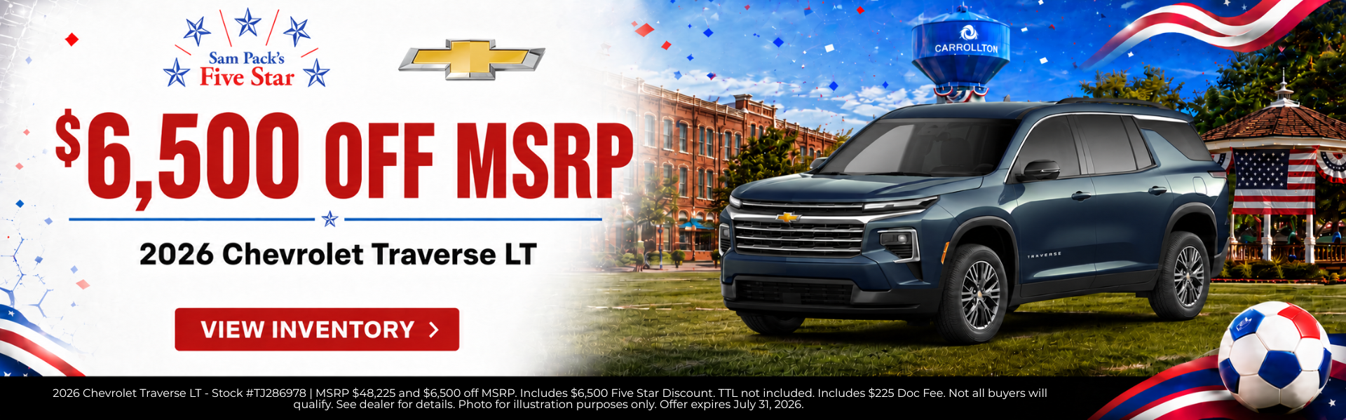 Sam Pack’s Five Star Chevrolet July Incentives?
